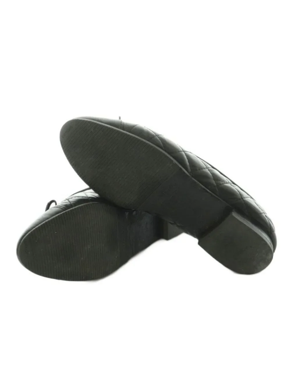 Chanel Ballerina Flat Shoes Ribbon Quilted Leather Black - Picture 6 of 9